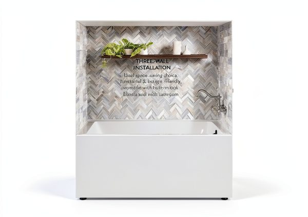 Kingston Brass White Recessed Bathtub-2
