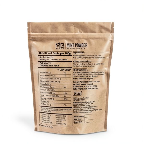 MB Herbals Mint Powder Spray Dried Non GMO Peppermint Leaf-1