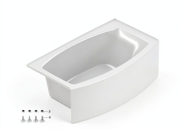 Kingston Brass White Recessed Bathtub-3