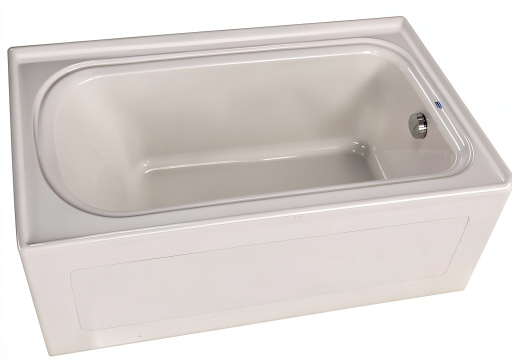 PROFLO white acrylic alcove bathtub installed in a modern bathroom